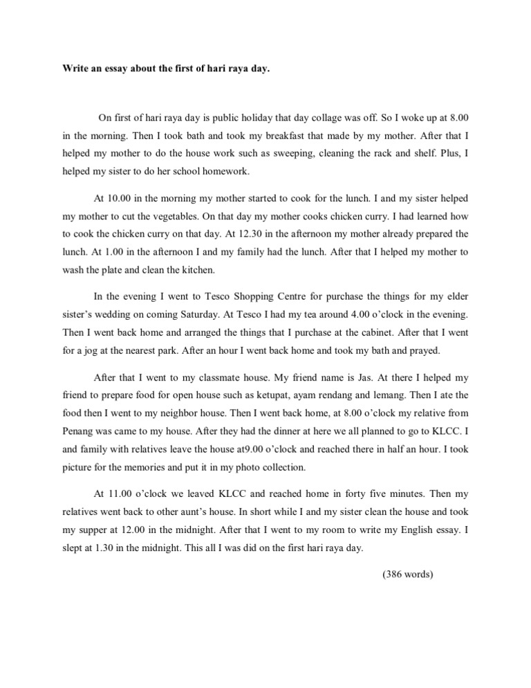 Hari raya preparation essay image