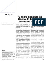 O Objeto de Estudo Da Ciência Da Informação PDF