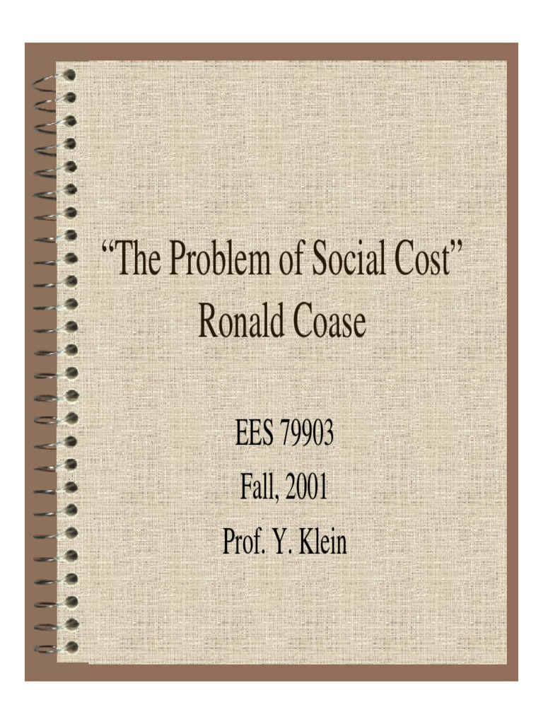 The Problem Of Social Cost Pdf
