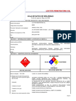 Penetrante aceite de desblocaje seguro Hoja de datos