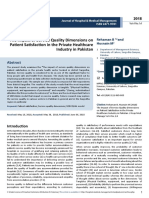 The Impact of Service Quality Dimensions Onpatient Satisfaction in The Private Healthcareindustry in Pakistan