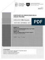 Prova A + B (Comprensione Lettura + Produzione Scritta)