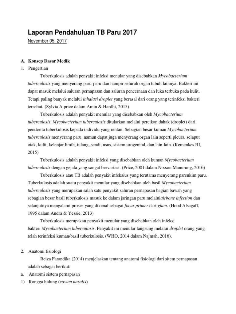 Contoh Laporan Pendahuluan Febris
