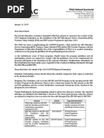 2019 Regional Orientation Letter of Invitation To Schools Program and Schedule