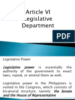 Article VI Legislative Department