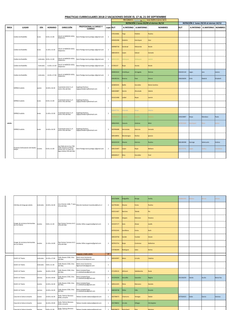 Prácticas Curriculares 2018-2 | PDF