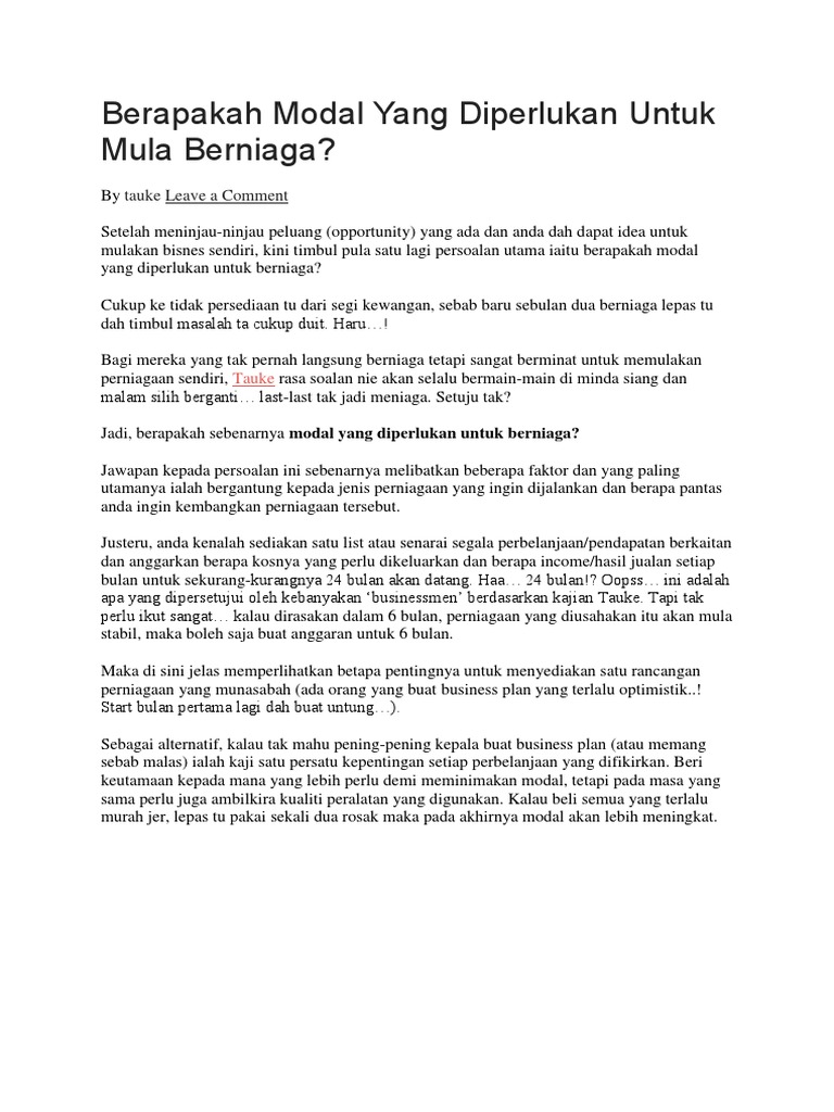 Tips Perniagaan Pdf