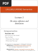 LIN1180/LIN5082 Semantics: On Sense, Reference and Denotation