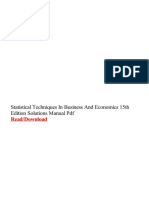 Statistical Techniques in Business and Economics 15th Edition Solutions Manual PDFPDF PDF