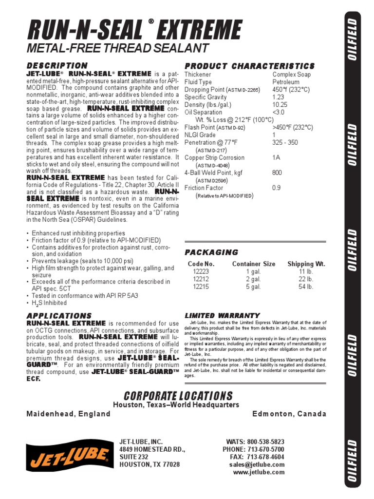 RUN N SEAL Extreme Tds Download Free PDF Materials Chemistry