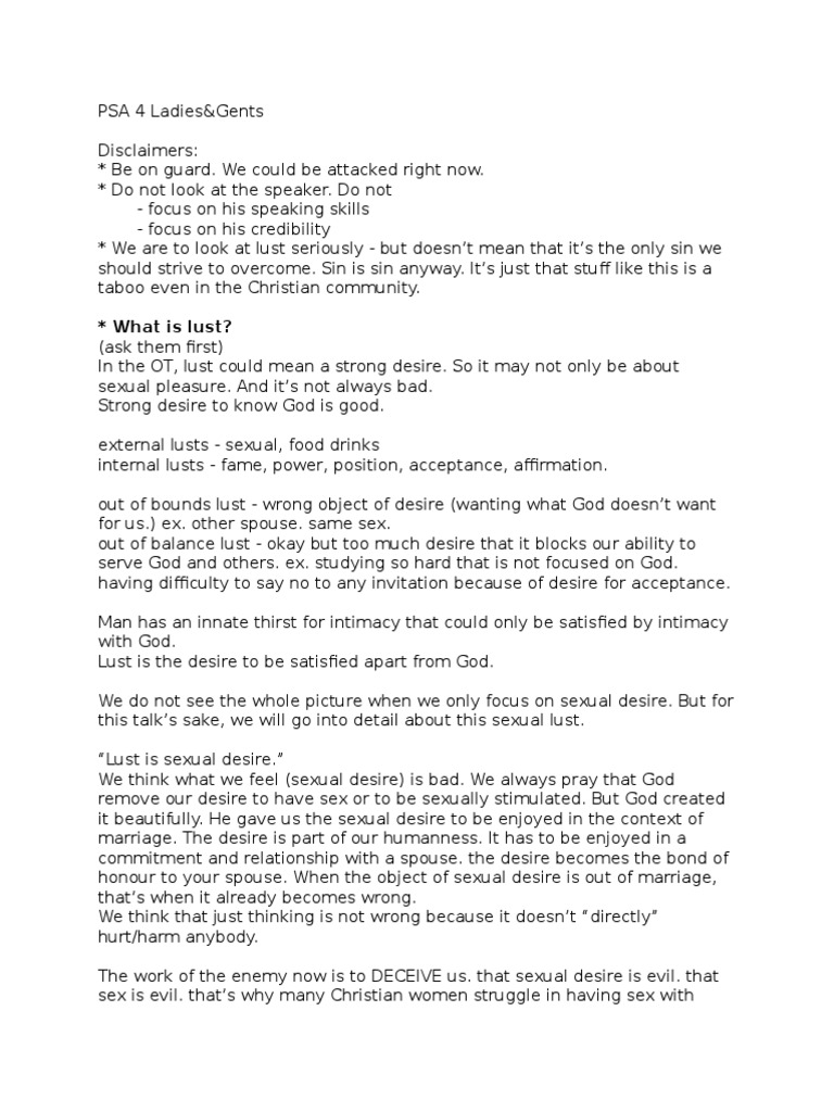 Talk About Lust PDF Lust Ten Commandments