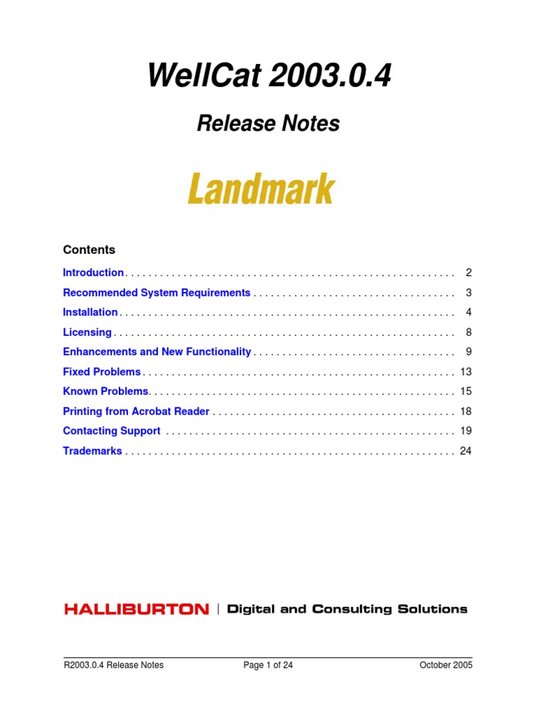 Well Cat Releasenotes PDF | PDF | Installation (Computer Programs ...