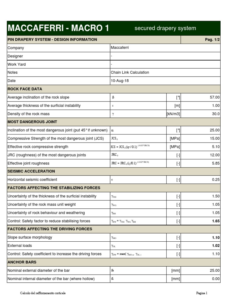 Maccaferri - Macro 1: Secured Drapery System | PDF | Ultimate Tensile ...