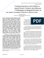 Qualification, Teaching Experience and Attitude as Attributes of Integrated Science Teachers that Influence Pupils’ Academic Performance in Integrated Science at the Junior Secondary Schools in Sierra Leone