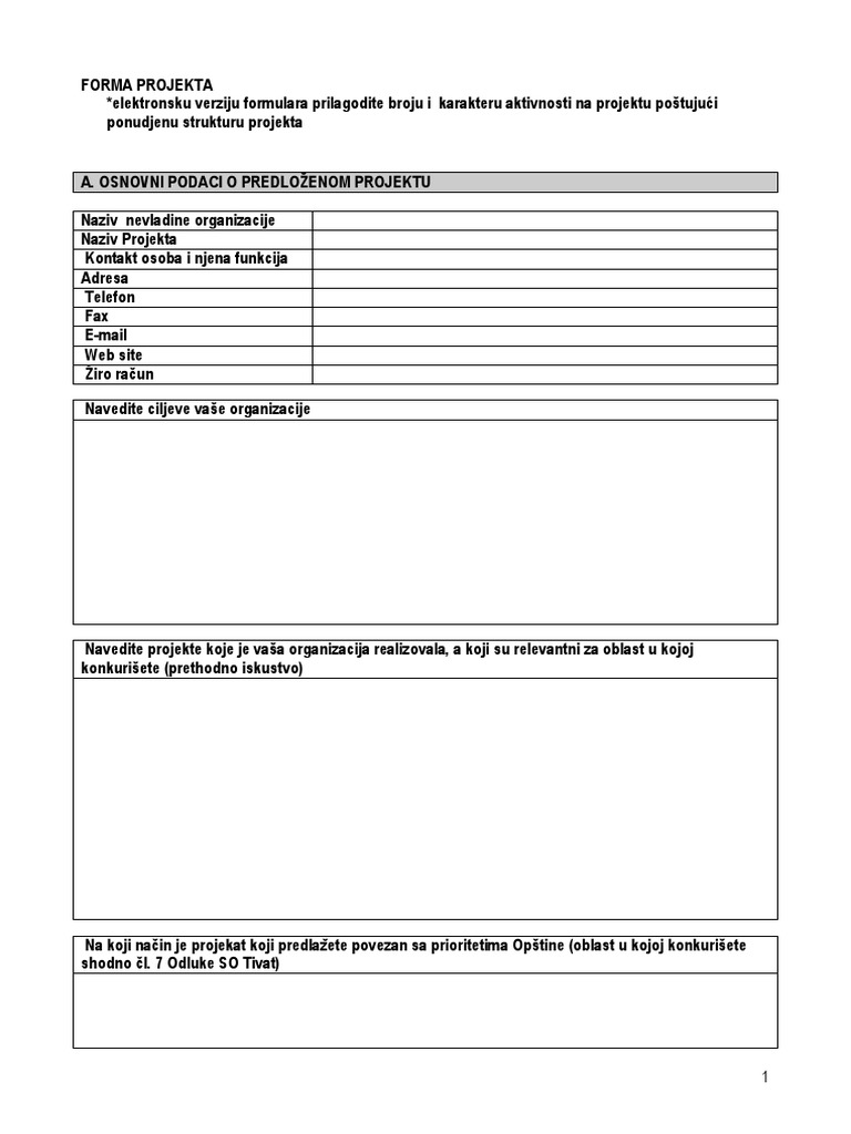 Forma Projekta | PDF
