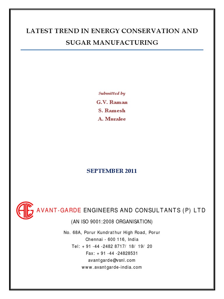 Energy Conservation in Sugar Manufacturing | PDF | Sugarcane ...