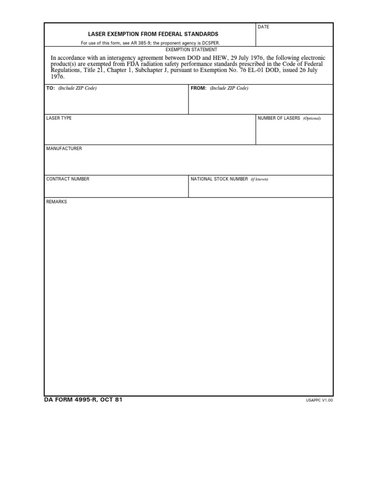 Laser Exemption from Federal Standards | PDF | Law
