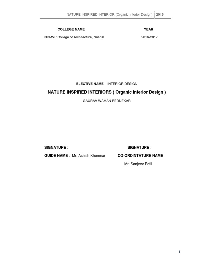 NATURE INSPIRED INTERIOR Organic Interio PDF | PDF | Pattern | Design