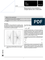 Electricity: Measuring The Force Between A Charged Sphere and A Metal Plate