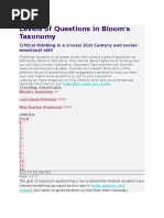 Levels of Questions in Bloom