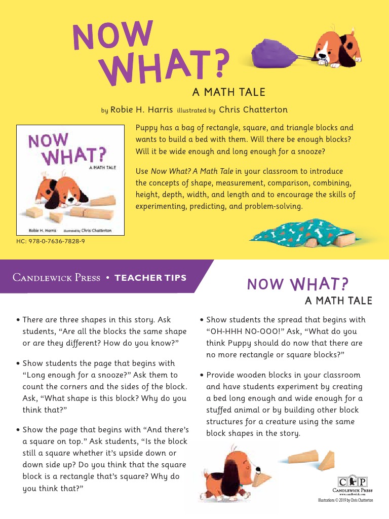 Now What? A Math Tale by Robie H. Harris Teacher Tip Card | PDF | Self ...