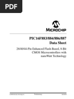 Pic16F883/884/886/887 Data Sheet: 28/40/44-Pin Enhanced Flash-Based, 8-Bit Cmos Microcontrollers With Nanowatt Technology