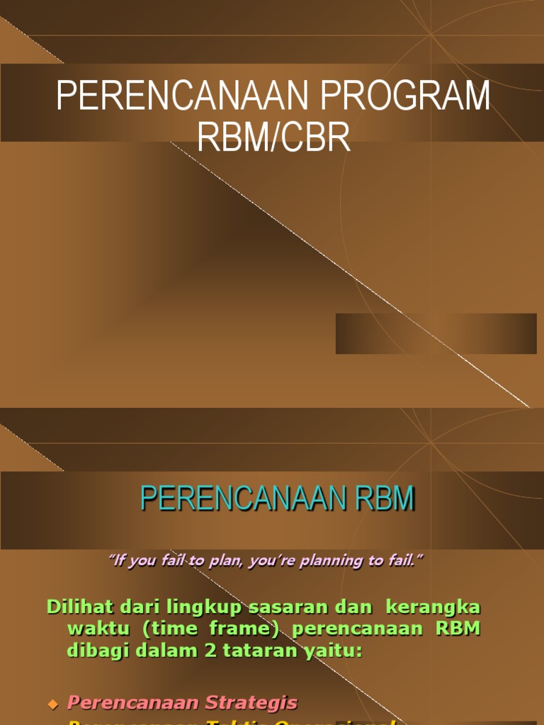 Perencanaan Program RBM dan CBR | PDF