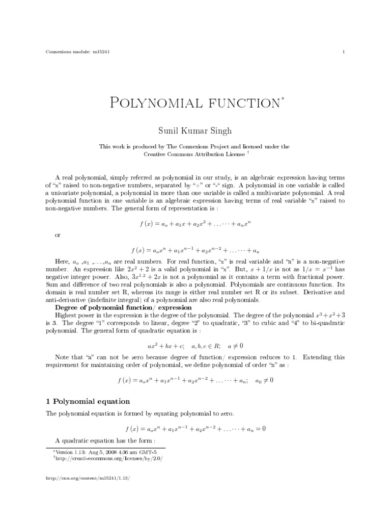 Nature of Roots of A Polynomial | Download Free PDF | Polynomial ...