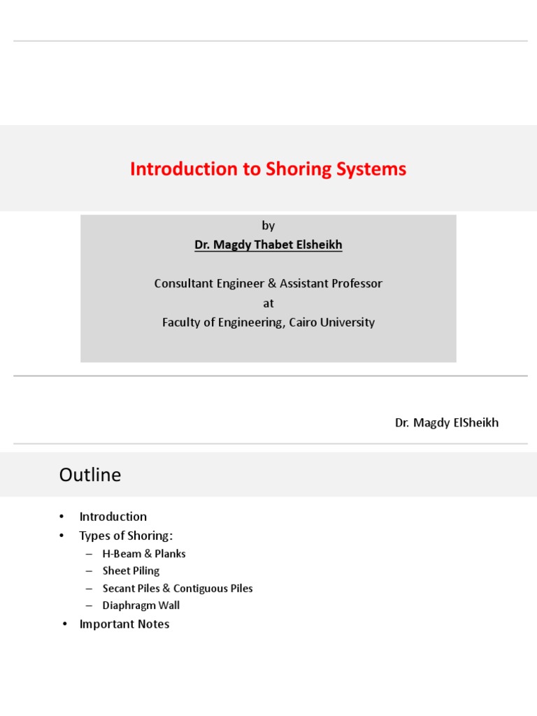 Shoring Systems in Deep Excavation UAE | PDF | Deep Foundation | Components