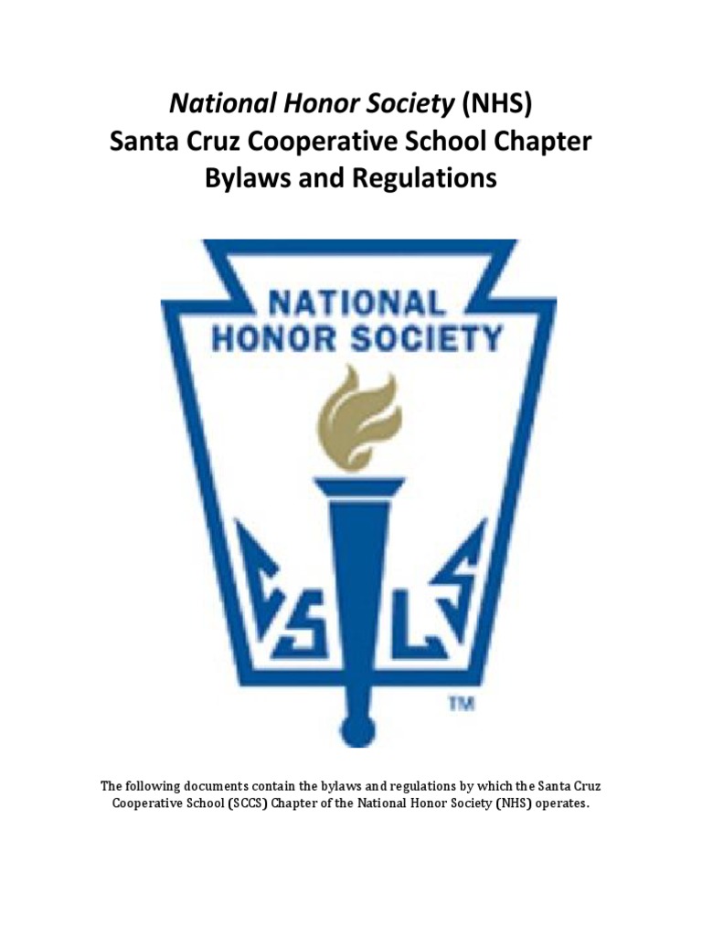 NATIONAL HONOR SOCIETY CHAPTER BYLAWS visual data 6