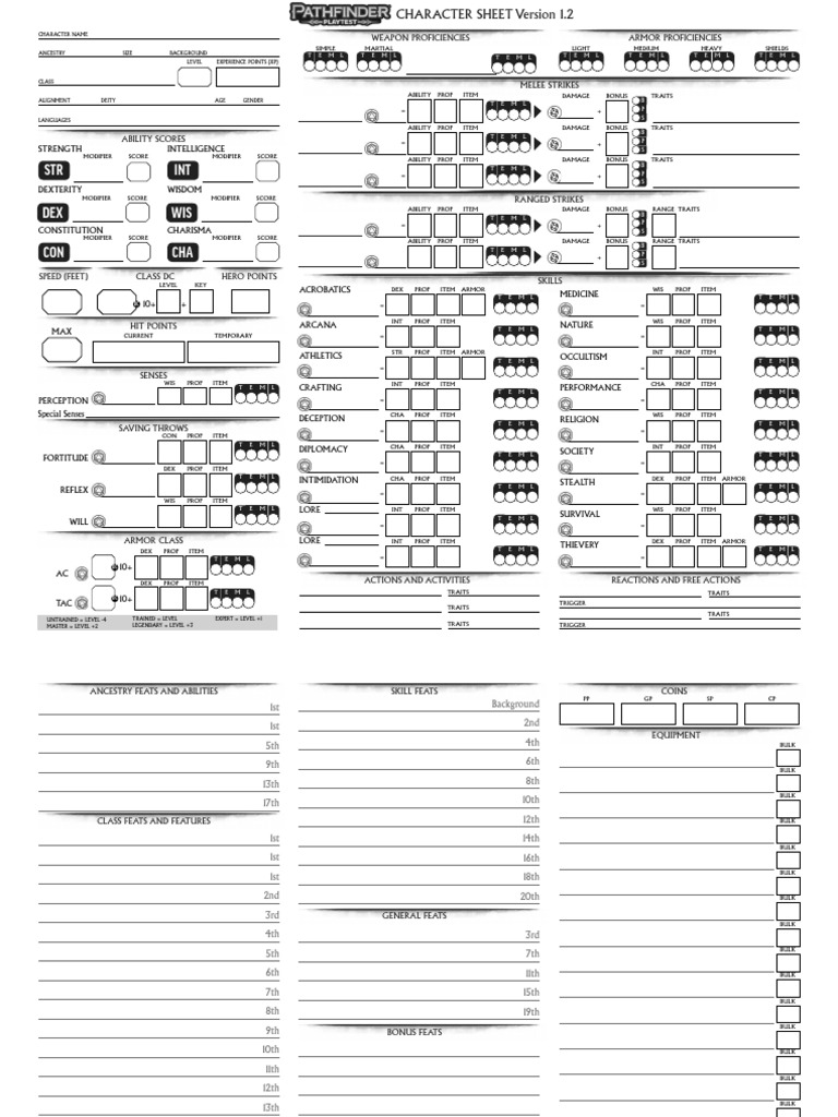 STR DEX CON INT WIS CHA: Weapon Proficiencies Armor Proficiencies | PDF ...