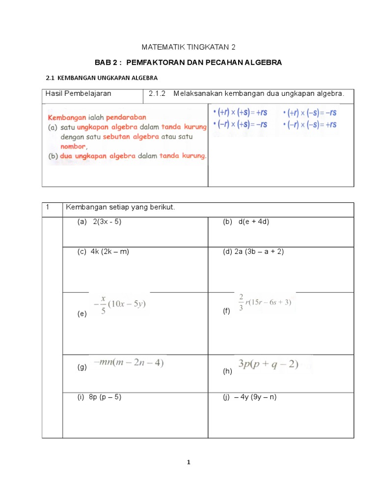 Bab2 Matematik Tingkatan 2 Pdf