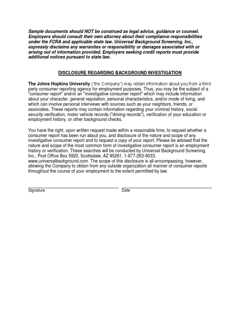 Background RPT Disclosure PDF Background Check Social Security Number