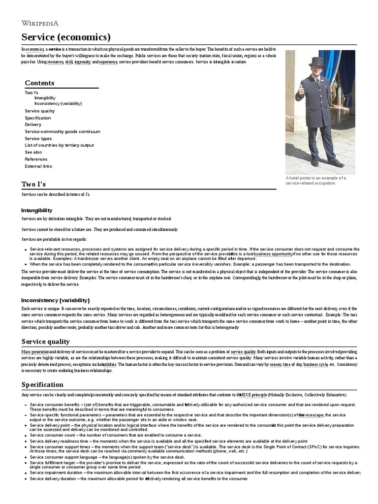 Service (Economics) | PDF | Business | Economies
