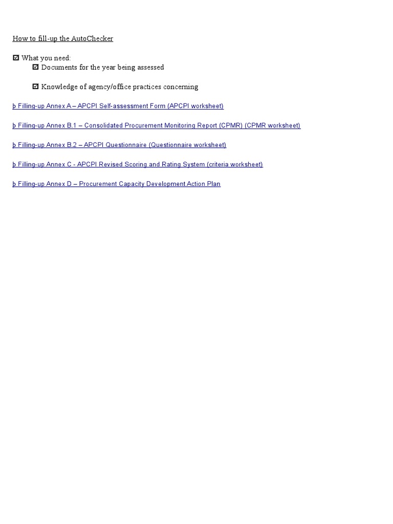 Guide to Completing AutoChecker Forms | PDF | Procurement | Audit