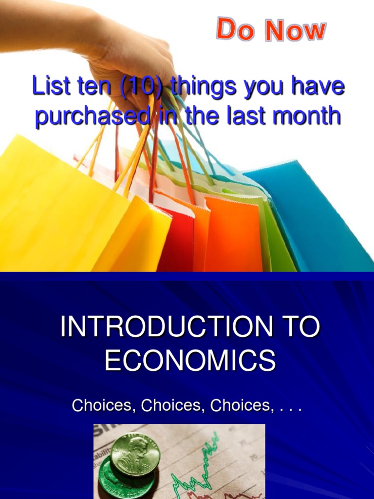 Introduction To Economics Powerpoint Unit I Pdf Market Economy