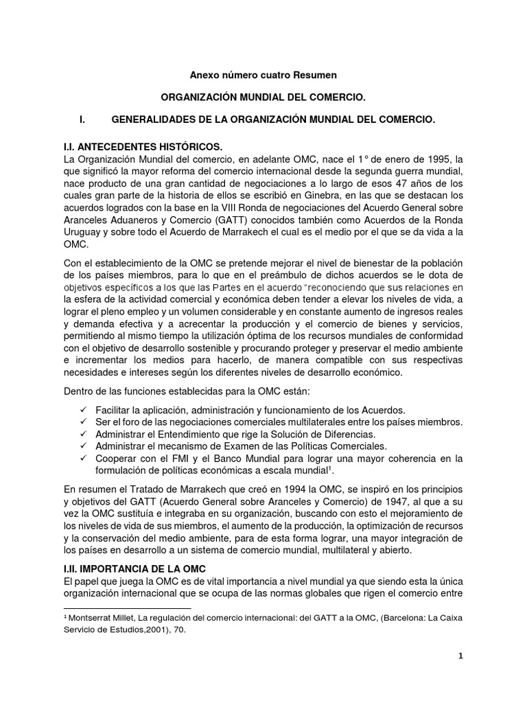 Papel de la OMC en el comercio mundial | PDF | Organización de Comercio ...