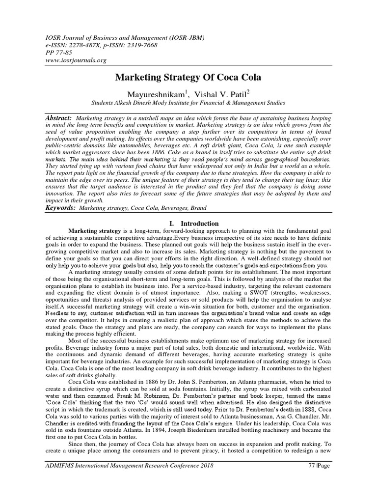 Coca Cola Marketing Strategy Analysis | PDF | Coca Cola | The Coca Cola ...