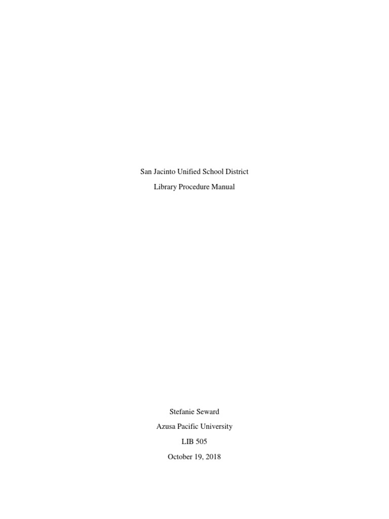 Library Policies Manual PDF School Library Libraries