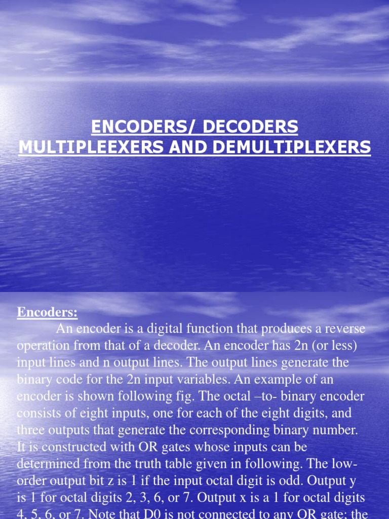 Encoding and Decoding Digital Signals: An Overview of Encoders ...