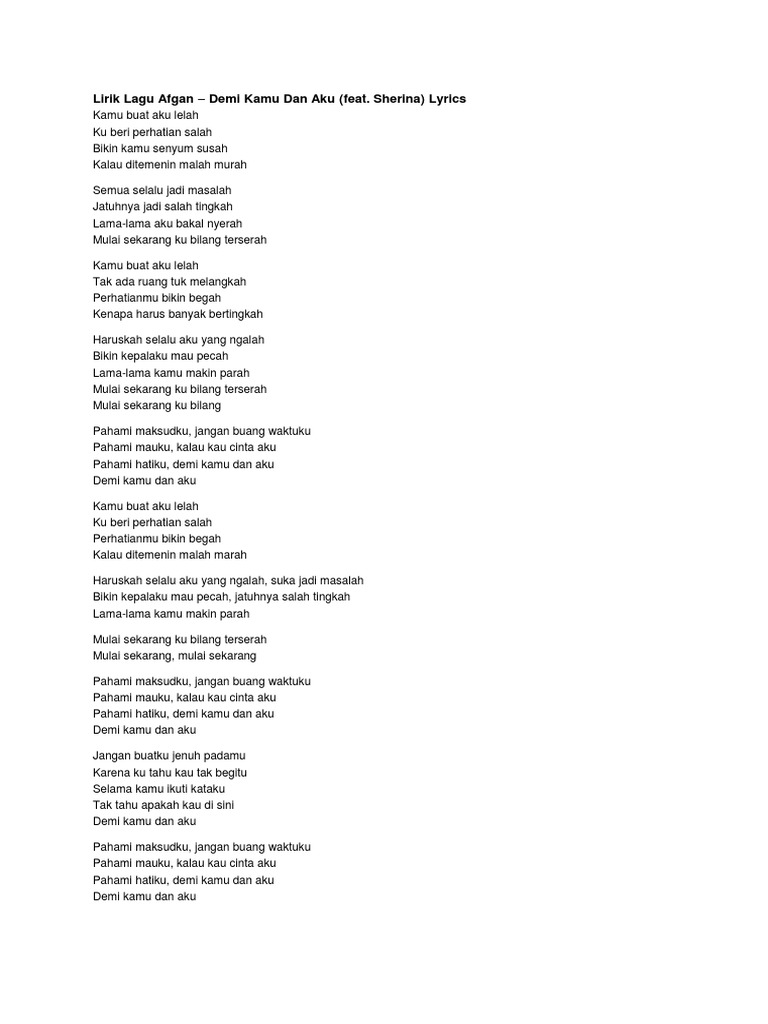 Demi Kamu Dan Aku Pdf