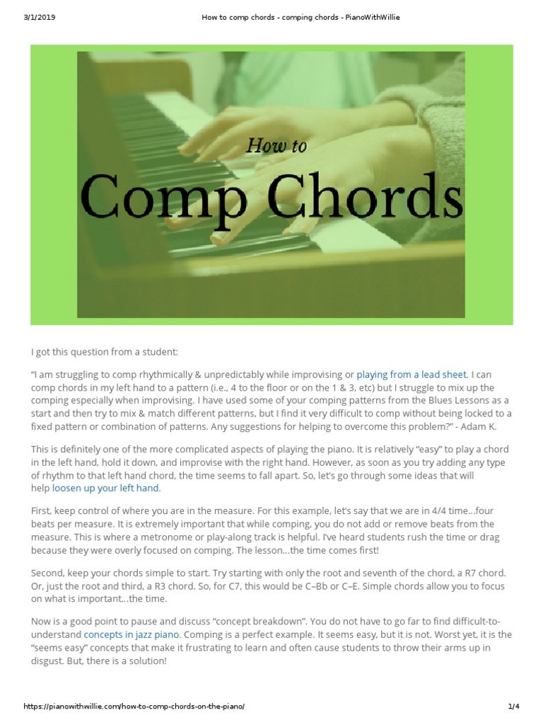 Mastering Piano Comping Techniques | PDF | Rhythm | Popular Music