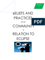 Beliefs and Practices Community Relation To Eclipse: Science 7