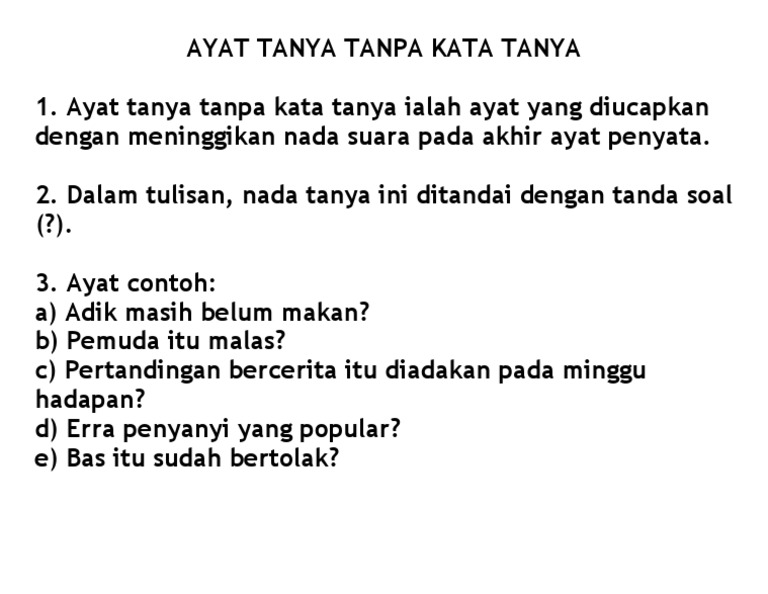 ayat tanya tanpa kata tanya