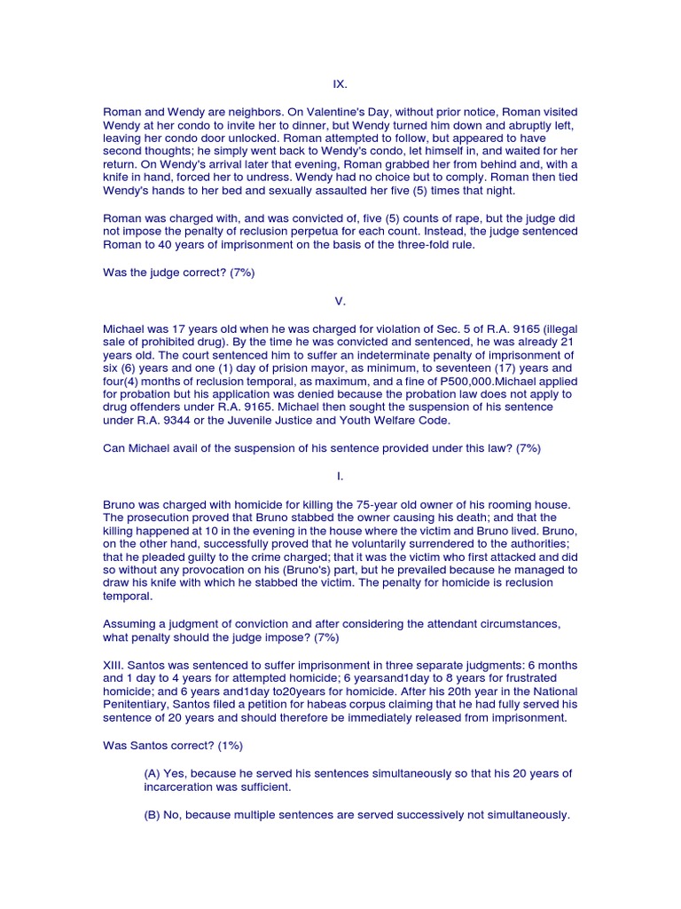 Determining the Correct Penalty for Multiple Offenses Under the