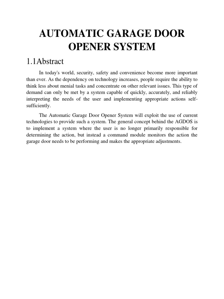 Automatic Garage Door Opener PDF Door Machines