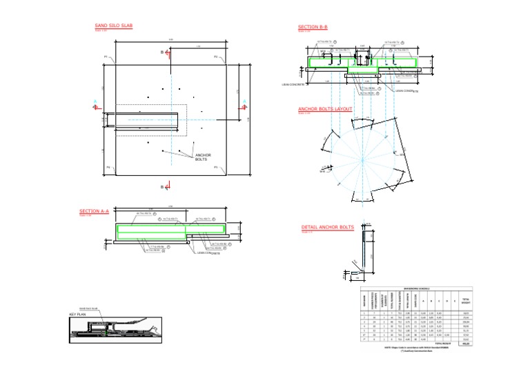 Sand Silo Slab Anchor Bolt Layout | PDF