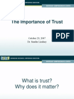 The Importance of Trust: October 23, 2007 Dr. Sandra Lindsay
