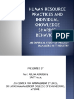 Human Resource Practices and Individual Knowledge Sharing Behaviour