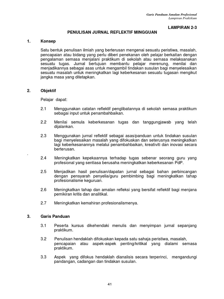 Penulisan Jurnal Reflektif Mingguan Pdf